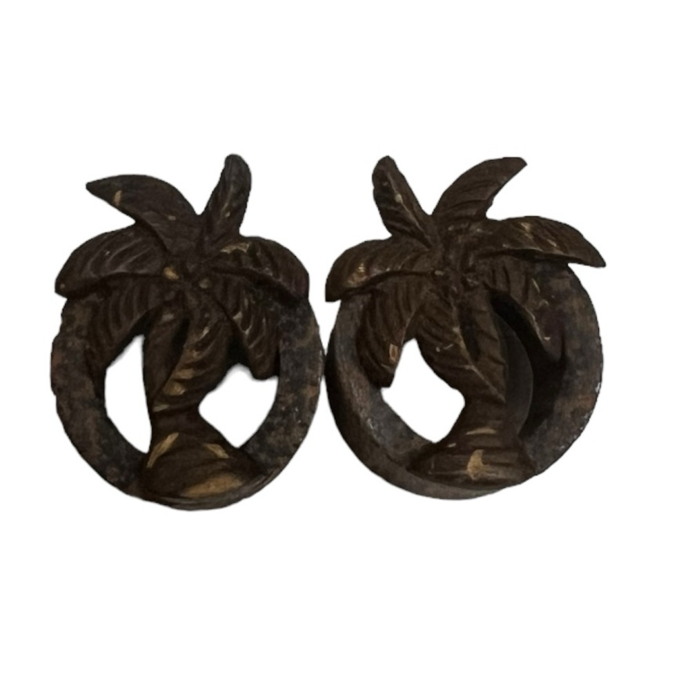 18mm Sono Wood Coconut Tree Flare Ear Gauges Stretcher  NEW Unisex